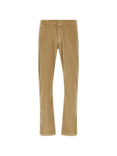 Jacob Cohen Bobby Corduroy Pants Belt Loops Side Pockets In Brown