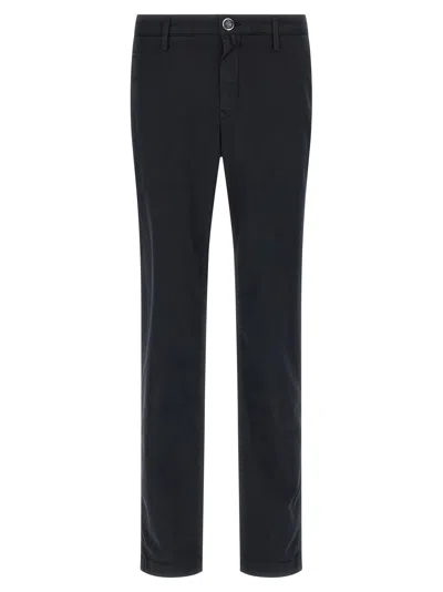 Jacob Cohen Logo Plaque Straight-leg Trousers In Black
