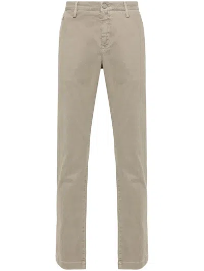 Jacob Cohen Bobby Logo-patch Trousers In Neutral