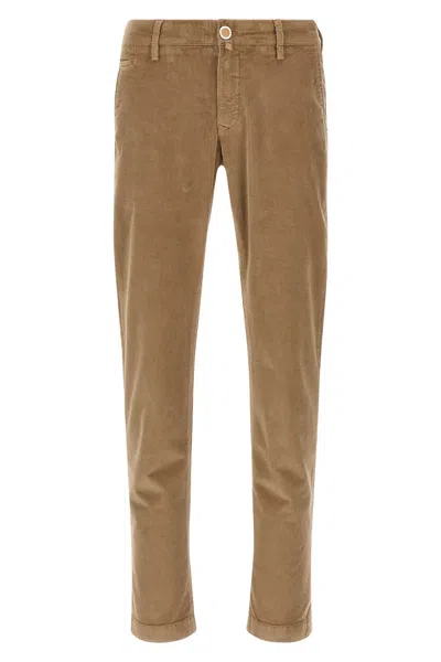 Jacob Cohen Corduroy Trousers With Pockets And Loops In Brown