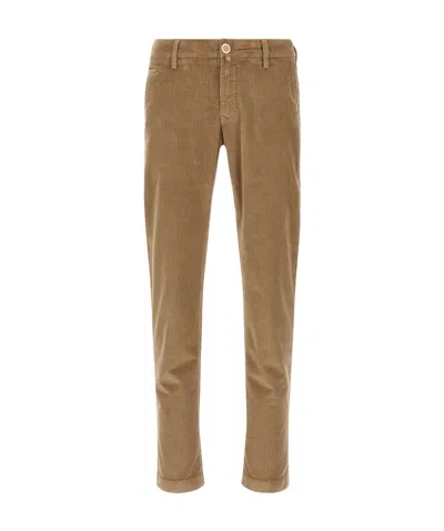 JACOB COHEN JACOB COHEN LOGO PLAQUE SLIM-FIT TROUSERS