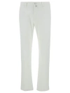 JACOB COHEN BOBBY' SLIM WHITE PANTS WITH LOGO PATCH IN COTTON