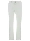 JACOB COHEN 'BOBBY' SLIM WHITE PANTS WITH LOGO PATCH IN COTTON MAN