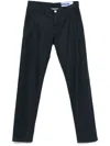 Jacob Cohen Navy Blue Stretch Trousers In Blue