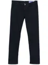 Jacob Cohen Navy Blue Stretch Trousers In Blue