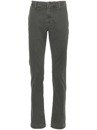 Jacob Cohen Logo-patch Cotton Blend Tapered Jeans In Grey