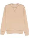 Jacob Cohen Textured Cotton Crew-neck Sweater In Neutral