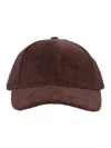 Jacob Cohen Brown Corduroy Baseball Cap With Embroidered Branding In Brown