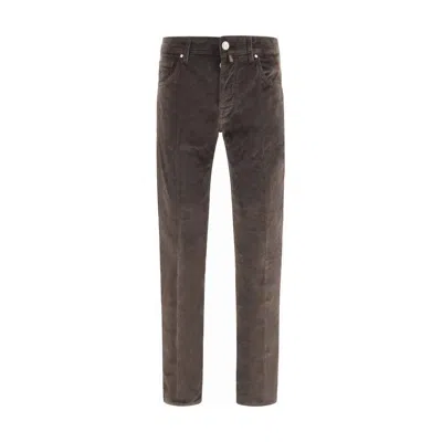 Jacob Cohen Pants In Straight-leg Corduroy In Brown