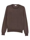 Jacob Cohen Men Wool And Silk Crewneck Sweater In Brown