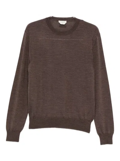 JACOB COHEN BROWN CREWNECK SOLID SWEATER