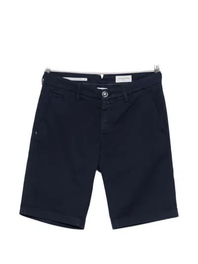 Jacob Cohen Button Cotton Shorts In Blue
