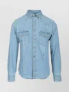 Jacob Cohen Button-down Collar Long Sleeve Denim Shirt In Blue
