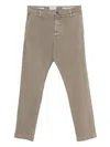 Jacob Cohen Button-fly Cotton Trousers In Brown
