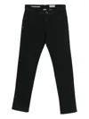 Jacob Cohen Button-fly Cotton Trousers In Black