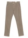 Jacob Cohen Button-fly Cotton Trousers In Brown