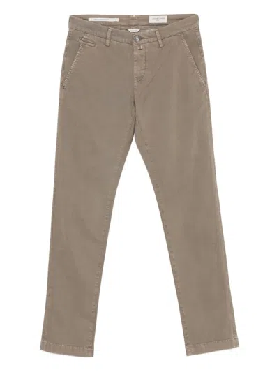Jacob Cohen Button-fly Cotton Trousers In Brown
