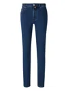Jacob Cohen Button-fly Logo-patch Denim Jeans In Blue