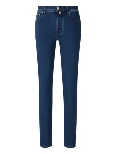 JACOB COHEN BUTTON-FLY LOGO-PATCH DENIM JEANS