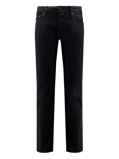 Jacob Cohen Button-fly Trousers In Black