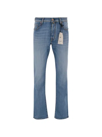 Jacob Cohen Button Straight Jeans In Burgundy