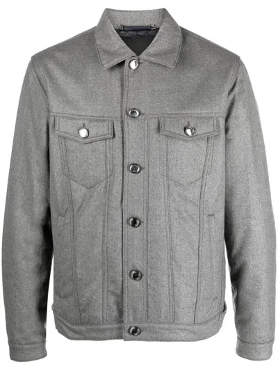 Jacob Cohen Button-up Padded Jacket In Grey