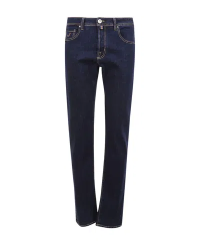 JACOB COHEN BUTTON ZIPPER DENIM TROUSERS