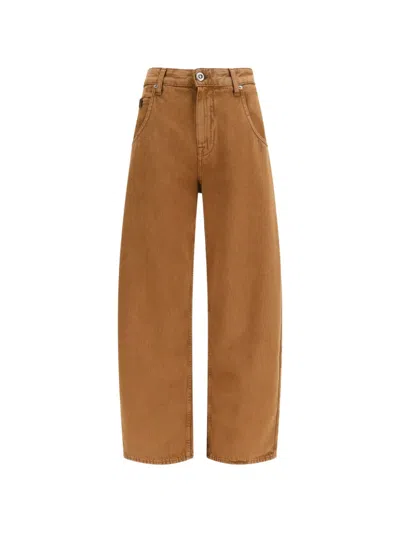 Jacob Cohen Buttoned Five-pocket Jeans In Brown