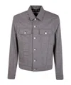 Jacob Cohen Long Sleeve Trucker Jacket With Adjustable Waist In Gray
