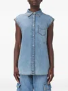 Jacob Cohen Buttoned Sleeveless Shirt In Blue
