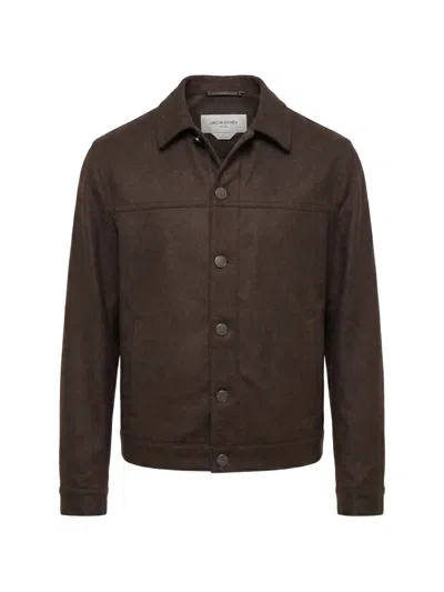 Jacob Cohen Button-fastening Wool Shirt Jacket In Brown