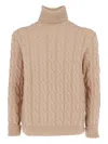 Jacob Cohen Cable-knit Turtleneck Sweater In Neutral