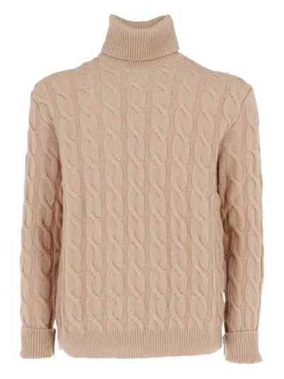 Jacob Cohen Cable-knit Turtleneck Sweater In Neutral