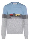Jacob Cohen Color Block Crew Neck Sweater In Gray