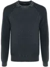 Jacob Cohen Cashmere Crewneck Sweater With Ribbed Cuffs In Blue