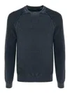 Jacob Cohen Cashmere Crewneck Sweater With Ribbed Cuffs In Blue