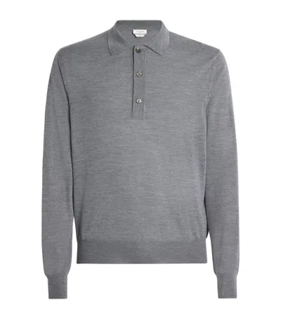 Jacob Cohen Cashmere-silk Polo Sweater In Gray