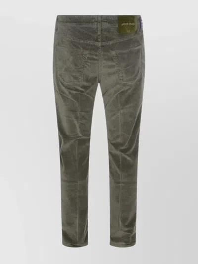 Jacob Cohen Casual Trousers With Corduroy Texture And Pockets In Black
