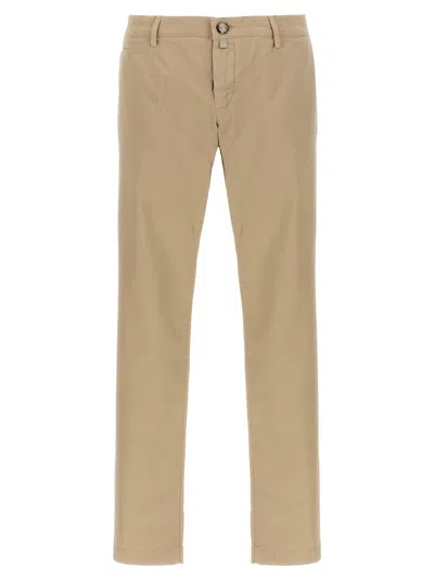 Jacob Cohen Tailored Trousers With Pockets And Loops In Beige