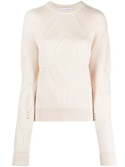 Jacob Cohen Chunky-knit Virgin Wool Blend Jumper In Nude