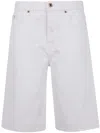 Jacob Cohen Cindy Bermuda Trousers Wide Leg Loose Waist Denim In White