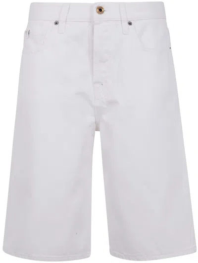Jacob Cohen Cindy Bermuda Trousers Wide Leg Loose Waist Denim In White