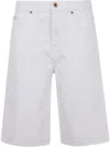 Jacob Cohen Cindy Bermuda Trousers Wide Leg Loose Waist Denim In White