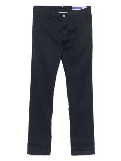 JACOB COHEN CLASSIC DENIM JEANS WITH BUTTON AND ZIP CLOSURE