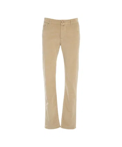 Jacob Cohen Classic Five-pocket Casual Trousers With Straight Leg Cut In Neutral