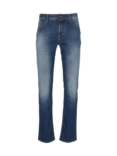 Jacob Cohen Classic Five-pocket Slim Fit Jeans With Tapered Leg In Blue