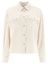 Jacob Cohen Velvet Overshirt Jackets White In White