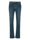 Jacob Cohen Contrast-stitching Jeans In Blue