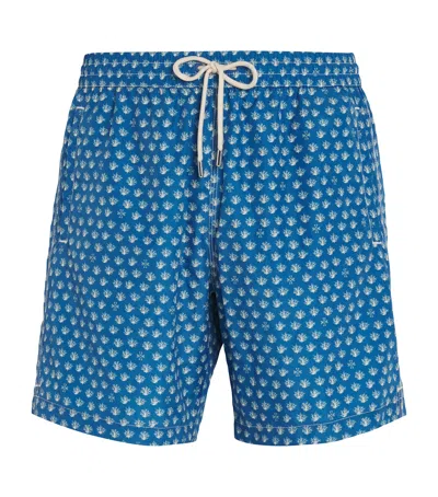 Jacob Cohen Coral Print Bermuda Swim Shorts In Blue