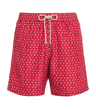 Jacob Cohen Coral Print Bermuda Swim Shorts In Red